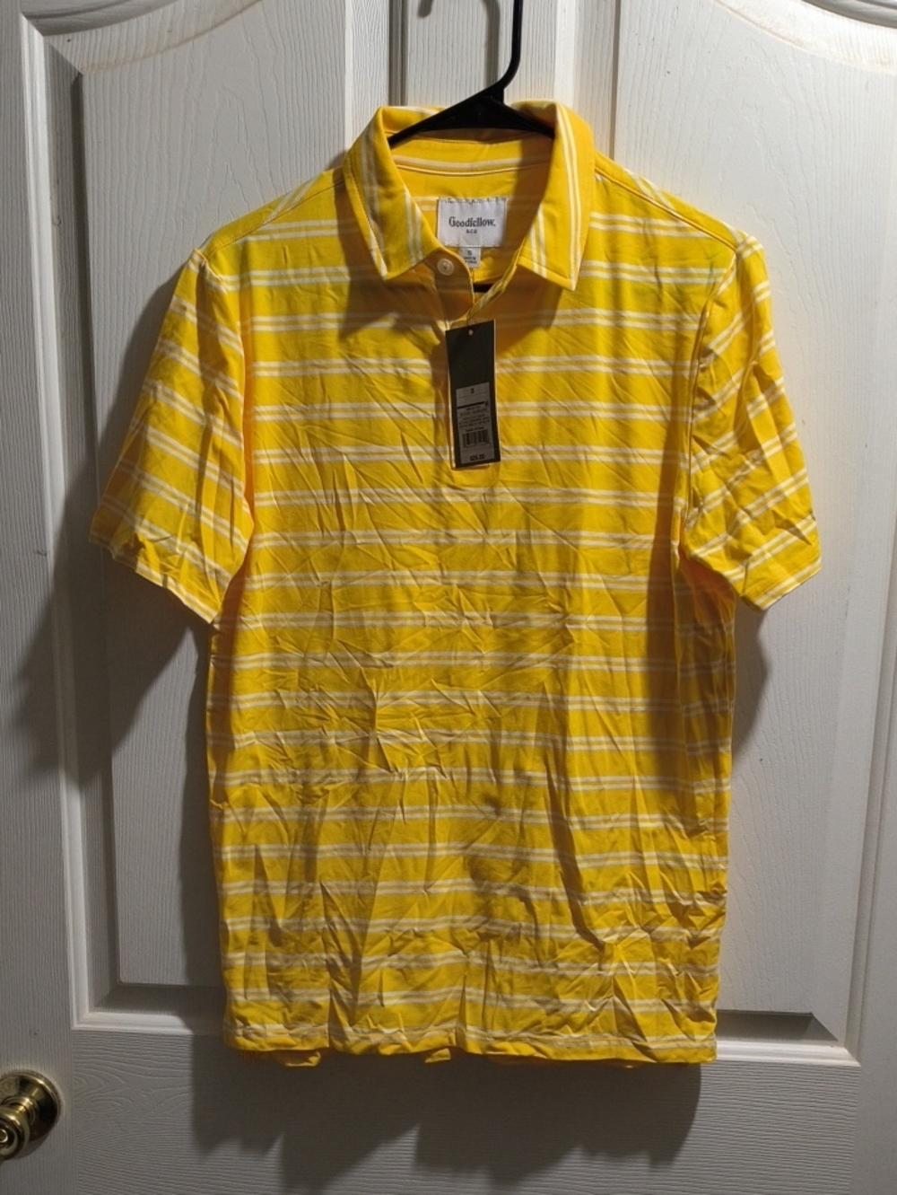 Goodfellow & Co Yellow and White Striped Polo